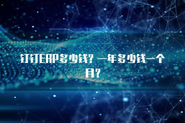 钉钉ERP多少钱?一年多少钱一个月?