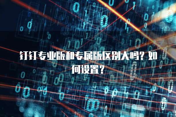 钉钉专业版和专属版区别大吗？如何设置？