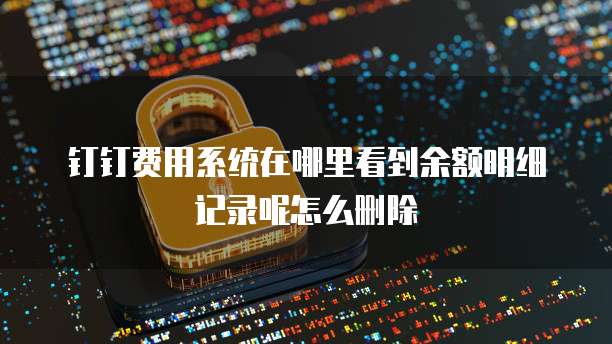 钉钉费用系统在哪里看到余额明细记录呢怎么删除