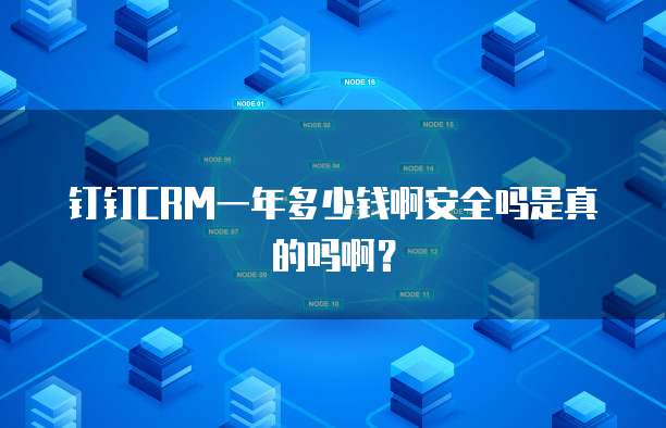 钉钉CRM一年多少钱啊安全吗是真的吗啊?