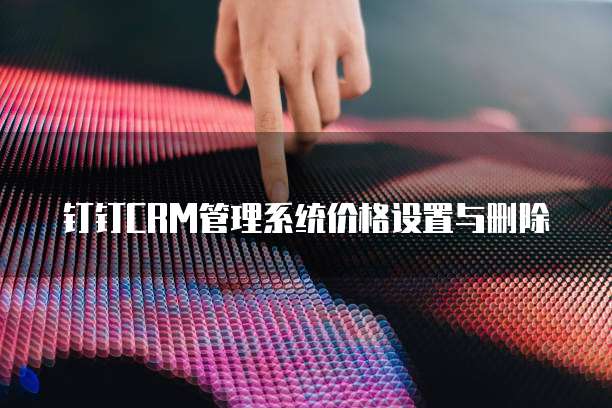 钉钉CRM管理系统价格设置与删除