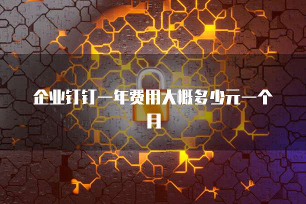 企业钉钉一年费用大概多少元一个月