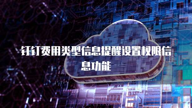 钉钉费用类型信息提醒设置权限信息功能