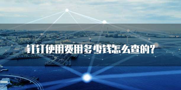 钉钉使用费用多少钱怎么查的?