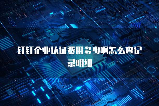 钉钉企业认证费用多少啊怎么查记录明细