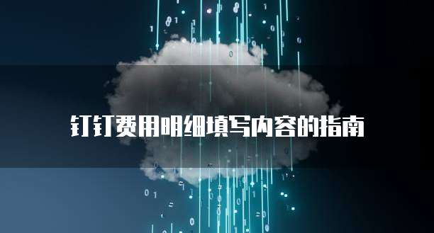 钉钉费用明细填写内容的指南
