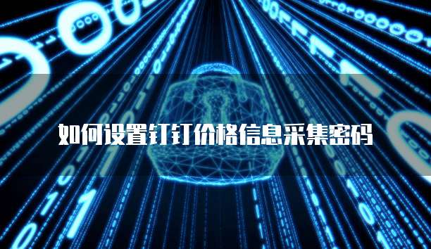 如何设置钉钉价格信息采集密码