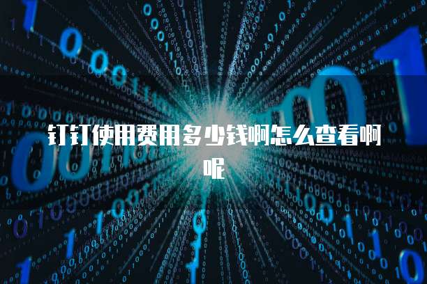 钉钉使用费用多少钱啊怎么查看啊呢