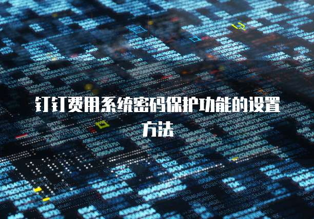 钉钉费用系统密码保护功能的设置方法