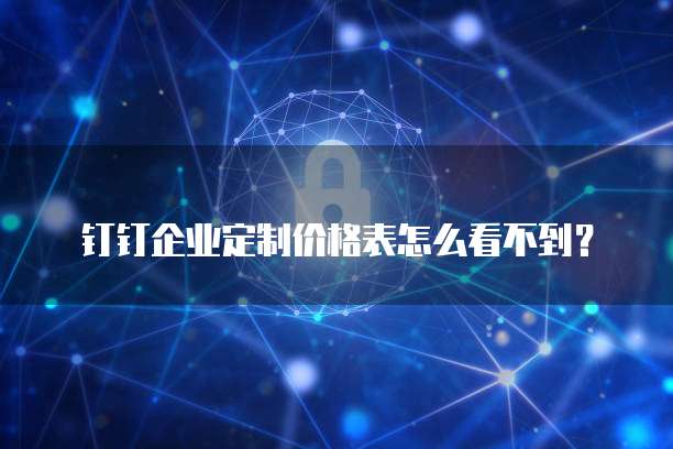 钉钉企业定制价格表怎么看不到？