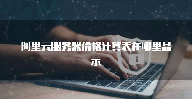 阿里云服务器价格计算表在哪里显示