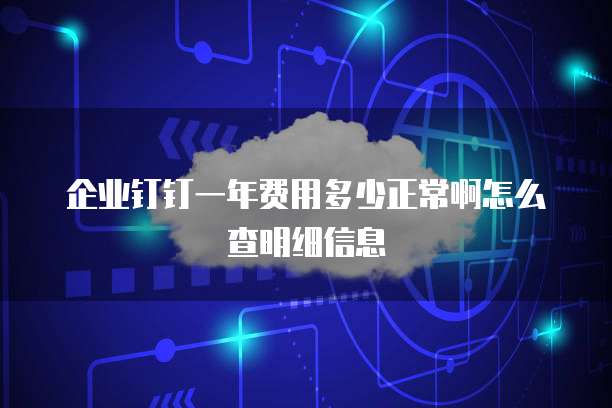 企业钉钉一年费用多少正常啊怎么查明细信息