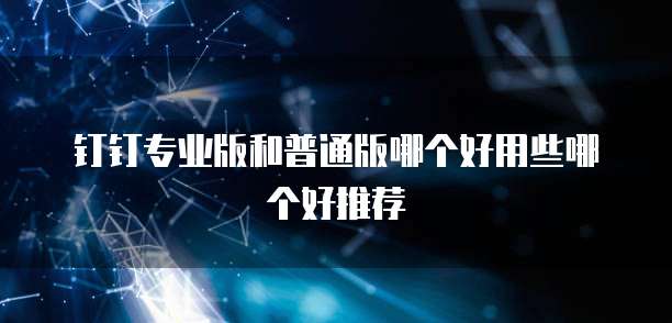 钉钉专业版和普通版哪个好用些哪个好推荐