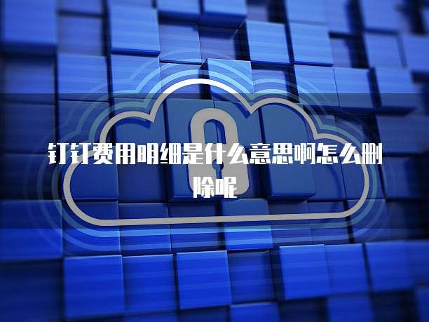 钉钉费用明细是什么意思啊怎么删除呢