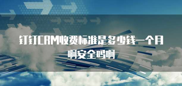 钉钉CRM收费标准是多少钱一个月啊安全吗啊