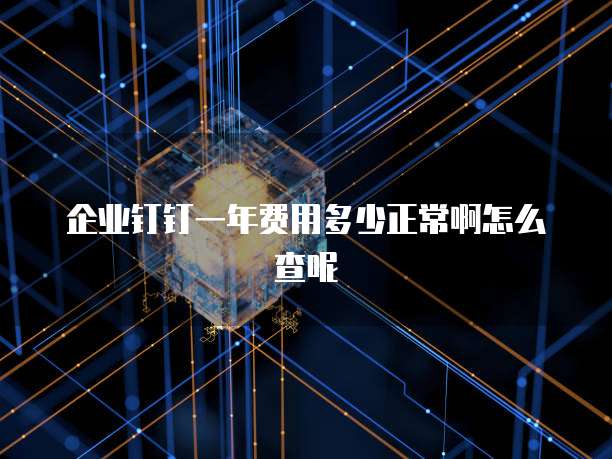 企业钉钉一年费用多少正常啊怎么查呢