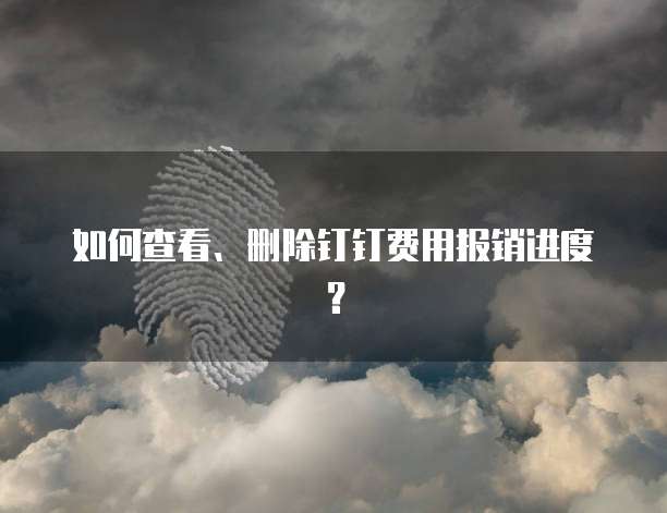 如何查看、删除钉钉费用报销进度?