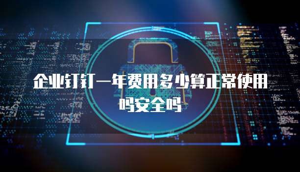 企业钉钉一年费用多少算正常使用吗安全吗