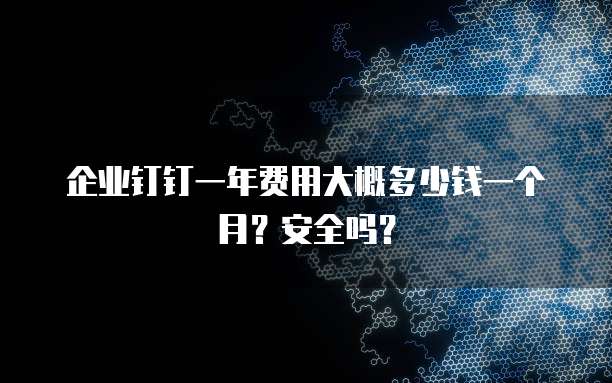 企业钉钉一年费用大概多少钱一个月?安全吗?