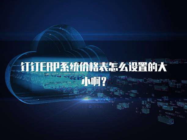 钉钉ERP系统价格表怎么设置的大小啊?