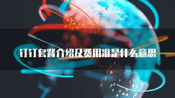 钉钉套餐介绍及费用准是什么意思