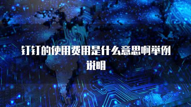 钉钉的使用费用是什么意思啊举例说明