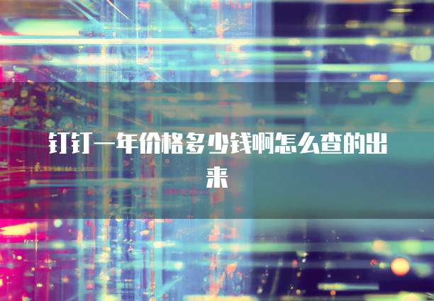 钉钉一年价格多少钱啊怎么查的出来