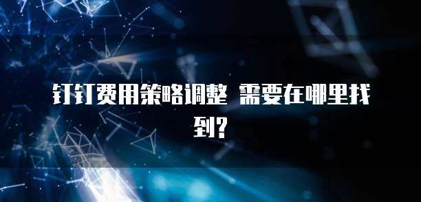 钉钉费用策略调整 需要在哪里找到?