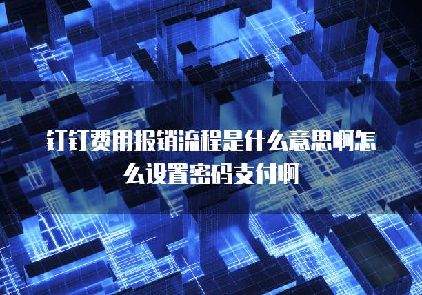 钉钉费用报销流程是什么意思啊怎么设置密码支付啊