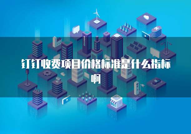 钉钉收费项目价格标准是什么指标啊