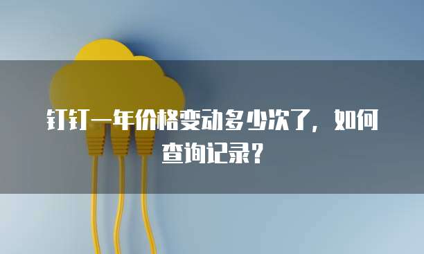 钉钉一年价格变动多少次了,如何查询记录?