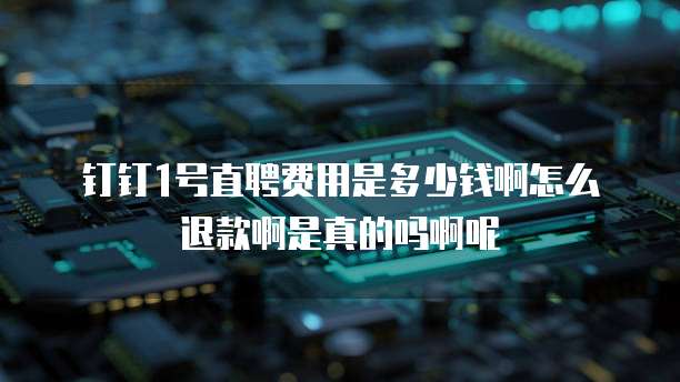 钉钉1号直聘费用是多少钱啊怎么退款啊是真的吗啊呢
