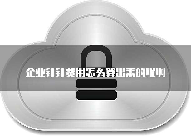 企业钉钉费用怎么算出来的呢啊