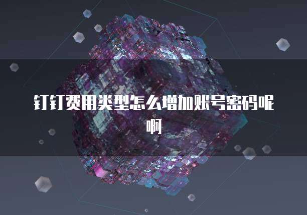 钉钉费用类型怎么增加账号密码呢啊