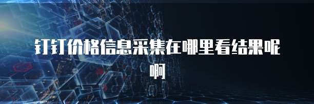 钉钉价格信息采集在哪里看结果呢啊