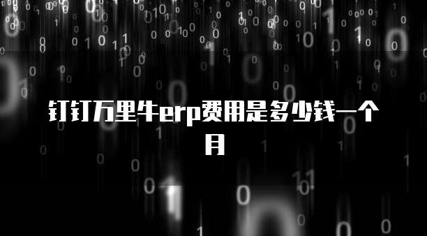 钉钉万里牛erp费用是多少钱一个月