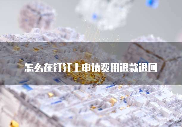 怎么在钉钉上申请费用退款退回