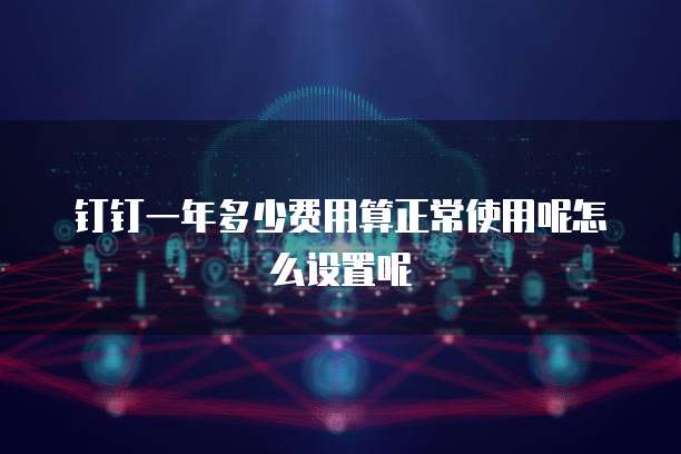 钉钉一年多少费用算正常使用呢怎么设置呢