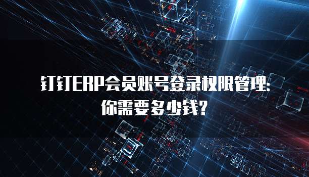 钉钉ERP会员账号登录权限管理：你需要多少钱？
