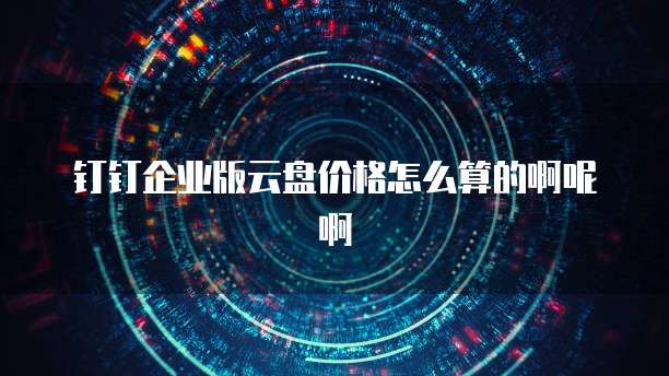 钉钉企业版云盘价格怎么算的啊呢啊