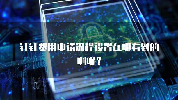 钉钉费用申请流程设置在哪看到的啊呢?