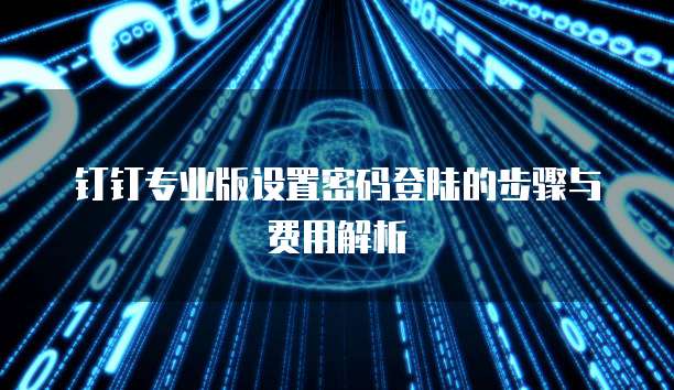 钉钉专业版设置密码登陆的步骤与费用解析