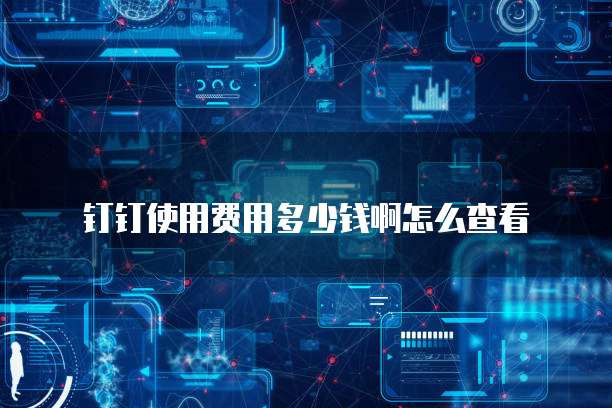 钉钉使用费用多少钱啊怎么查看