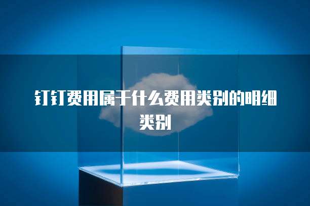 钉钉费用属于什么费用类别的明细类别