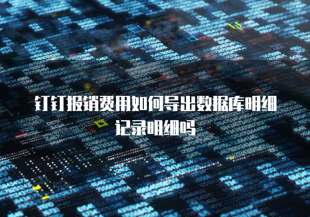 钉钉报销费用如何导出数据库明细记录明细吗