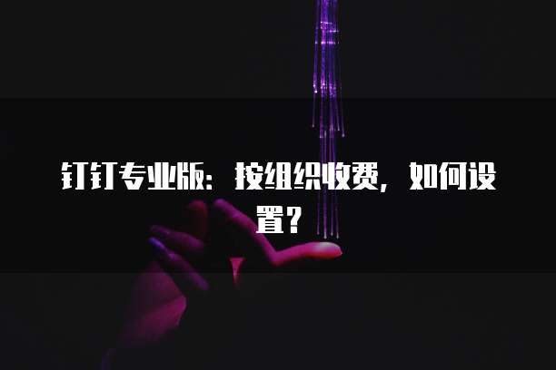 钉钉专业版：按组织收费，如何设置？