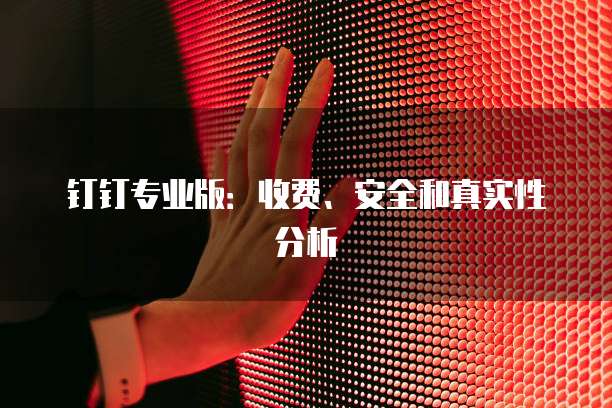 钉钉专业版:收费、安全和真实性分析