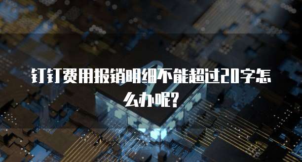 钉钉费用报销明细不能超过20字怎么办呢?
