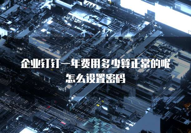 企业钉钉一年费用多少算正常的呢怎么设置密码