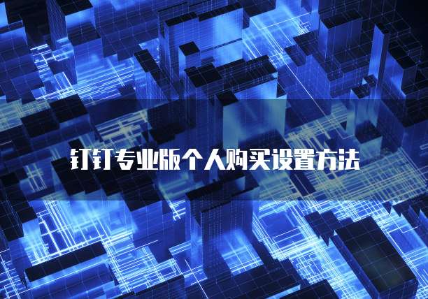 钉钉专业版个人购买设置方法